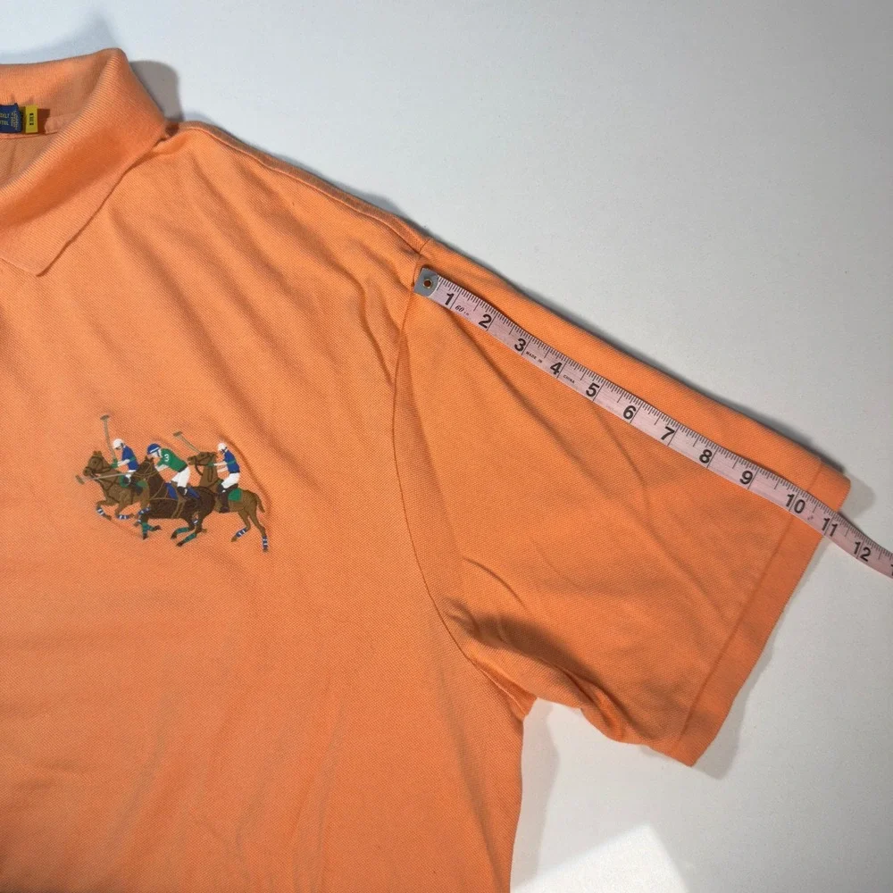Polo Ralph Lauren Polo Shirt Mens 3XLT Orange Excellent Triple Pony Big Tall Y2K